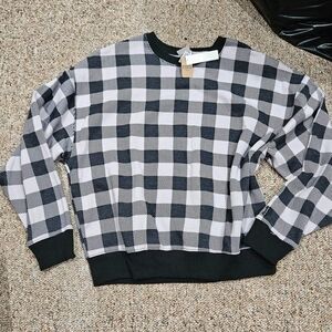 Victoria’s Secret PINK Crewneck Plaid Sweatshirt - Pullover Sweater -